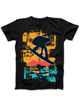 Koszulka Koszulka Damska Sunset Snowboard Czarna - Śmieszne T-Shirty z Nadrukami ?