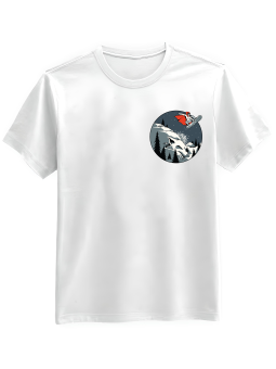 Koszulka Koszulka Męska Snowboard Czerwony Kapturek z Nadrukiem Na Piersi Biała - Śmieszne T-Shirty z Nadrukami ?