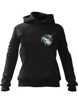 Bluza Męska z kapturem Snowboard Czerwony Kapturek z Nadrukiem Na Piersi Czarna - Śmieszne gadżety z Nadrukami ?