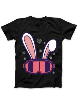 Koszulka Koszulka Damska Snowboard Zając Czarna - Śmieszne T-Shirty z Nadrukami ?