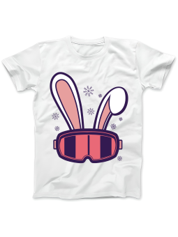 Koszulka Koszulka Damska Snowboard Zając Biała - Śmieszne T-Shirty z Nadrukami ?