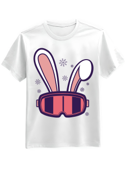 Koszulka Koszulka Męska Snowboard Zając Biała - Śmieszne T-Shirty z Nadrukami ?