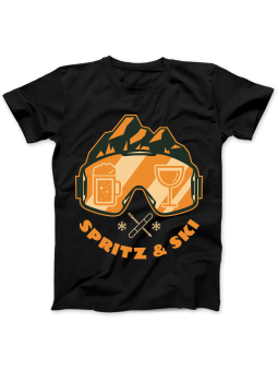 Koszulka Koszulka Damska Spritz and Ski Czarna - Śmieszne T-Shirty z Nadrukami ?