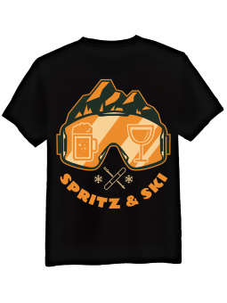 Koszulka Koszulka Męska Spritz and Ski Czarna - Śmieszne T-Shirty z Nadrukami ?