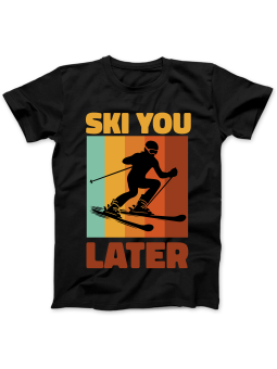 Koszulka Koszulka Damska Ski You Later Czarna - Śmieszne T-Shirty z Nadrukami ?