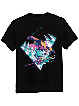 Koszulka Koszulka Męska Retro Skiing Czarna - Śmieszne T-Shirty z Nadrukami ?