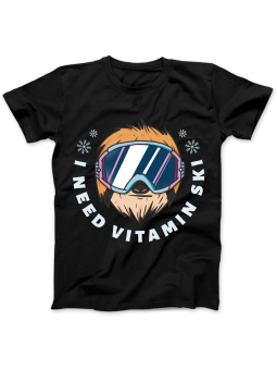 Koszulka Koszulka Damska Vitamin Ski Czarna - Śmieszne T-Shirty z Nadrukami ?