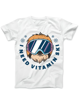 Koszulka Koszulka Damska Vitamin Ski Biała - Śmieszne T-Shirty z Nadrukami ?