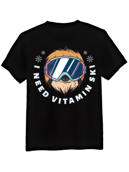 Koszulka Koszulka Męska Vitamin Ski Czarna - Śmieszne T-Shirty z Nadrukami ?