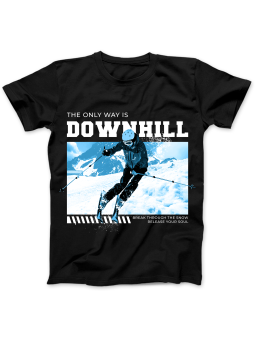 Koszulka Koszulka Damska Ski Downhill Czarna - Śmieszne T-Shirty z Nadrukami ?
