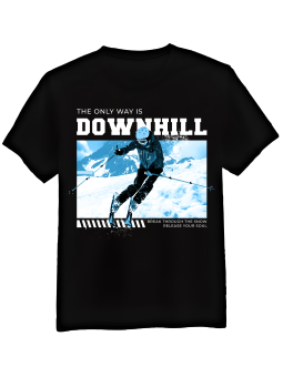 Koszulka Koszulka Męska Ski Downhill Czarna - Śmieszne T-Shirty z Nadrukami ?