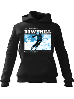 Bluza Damska z kapturem Ski Downhill Czarna - Modna Odzież z Nadrukami ?