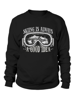 Bluza Damska Skiing Idea Czarna - Śmieszne T-Shirty z Nadrukami ?