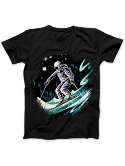 Koszulka Koszulka Damska Gwiezdny Narciarz Czarna - Śmieszne T-Shirty z Nadrukami ?