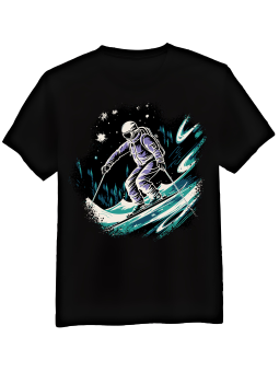 Koszulka Koszulka Męska Gwiezdny Narciarz Czarna - Śmieszne T-Shirty z Nadrukami ?