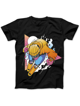 Koszulka Koszulka Damska Retro Narciarz Czarna - Śmieszne T-Shirty z Nadrukami ?