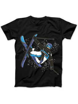 Koszulka Koszulka Damska Ski Trick Czarna - Śmieszne T-Shirty z Nadrukami ?