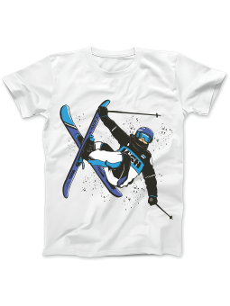 Koszulka Koszulka Damska Ski Trick Biała - Śmieszne T-Shirty z Nadrukami ?