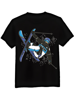 Koszulka Koszulka Męska Ski Trick Czarna - Śmieszne T-Shirty z Nadrukami ?