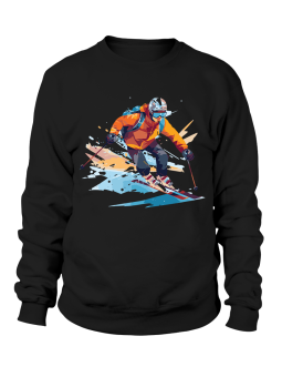 Bluza Męska Narciarz Akwarela - Śmieszne T-Shirty z Nadrukami ?