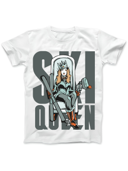 Koszulka Koszulka Damska Ski Queen Biała - Śmieszne T-Shirty z Nadrukami ?