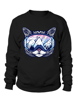 Bluza Męska Kot Snowboard Gogle - Śmieszne T-Shirty z Nadrukami ?