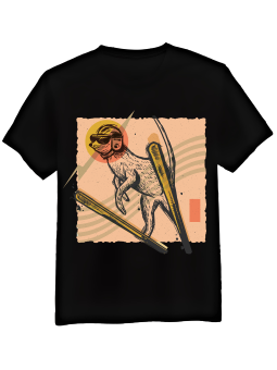 Koszulka Koszulka Męska Surykatka Skoczek Narciarski Czarna - Śmieszne T-Shirty z Nadrukami ?