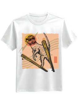 Koszulka Koszulka Męska Surykatka Skoczek Narciarski Biała - Śmieszne T-Shirty z Nadrukami ?