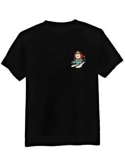 Koszulka Koszulka Męska Pingwinek Narciarz z Nadrukiem Na Piersi Czarna - Śmieszne T-Shirty z Nadrukami ?