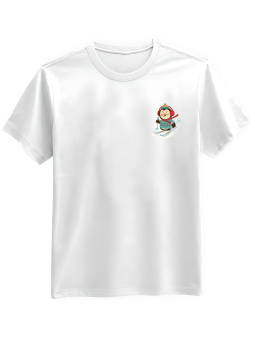 Koszulka Koszulka Męska Pingwinek Narciarz z Nadrukiem Na Piersi Biała - Śmieszne T-Shirty z Nadrukami ?