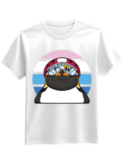 Koszulka Koszulka Męska Pingwin Retro Snowboard Biała - Śmieszne T-Shirty z Nadrukami ?