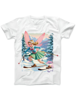 Koszulka Koszulka Damska Wróżka Na Nartach Biała - Śmieszne T-Shirty z Nadrukami ?