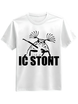Koszulka Koszulka Męska Ić Stont Biała - Śmieszne T-Shirty z Nadrukami ?
