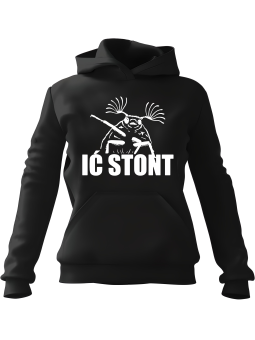 Bluza Męska z kapturem Ić Stont Czarna - Śmieszne gadżety z Nadrukami ?