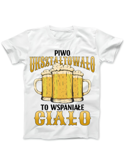 Koszulka Koszulka Damska Piwo Ukształtowało Biała - Śmieszne T-Shirty z Nadrukami ?