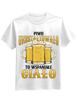 Koszulka Koszulka Męska Piwo Ukształtowało Biała - Śmieszne T-Shirty z Nadrukami ?