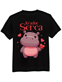 Koszulka Koszulka Męska Kradnę Serca Czarna - Prezent na Dzień Dziadka ?