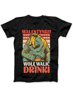 Koszulka Koszulka Damska Nosacz Drinki Walentynki Czarna - Prezent na Dzień Babci ?