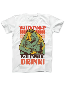 Koszulka Koszulka Damska Nosacz Drinki Walentynki Biała - Prezent na Dzień Babci ?