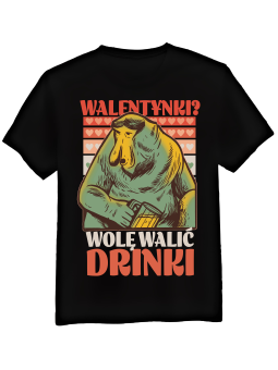 Koszulka Koszulka Męska Nosacz Drinki Walentynki Czarna - Prezent na Dzień Dziadka ?