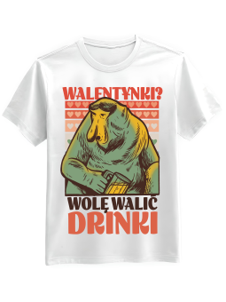 Koszulka Koszulka Męska Nosacz Drinki Walentynki Biała - Prezent na Dzień Dziadka ?