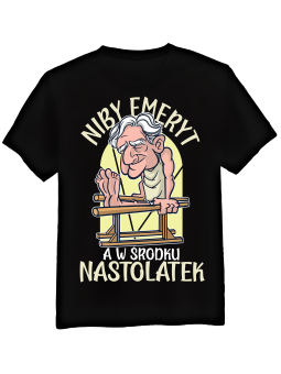 Koszulka Koszulka Męska Niby Emeryt Czarna - Śmieszne T-Shirty z Nadrukami ?