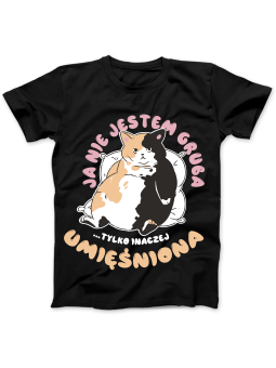 Koszulka Koszulka Damska Inaczej Umięśniona Czarna - Śmieszne T-Shirty z Nadrukami ?