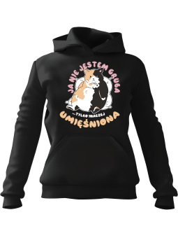 Bluza Damska z kapturem Inaczej Umięśniona Czarna - Modna Odzież z Nadrukami ?