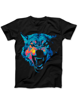 Koszulka Koszulka Damska Wilk Termowizja Czarna - Śmieszne T-Shirty z Nadrukami ?