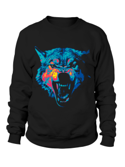 Bluza Damska Wilk Termowizja Czarna - Śmieszne T-Shirty z Nadrukami ?