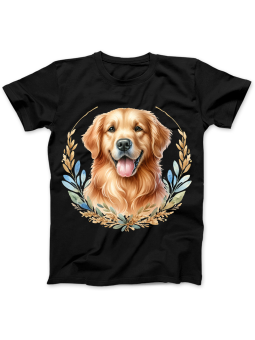 Koszulka Koszulka Damska Malowany Golden Retriver Czarna - Śmieszne T-Shirty z Nadrukami ?