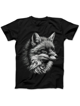 Koszulka Koszulka Damska Realistyczny Lis Czarna - Śmieszne T-Shirty z Nadrukami ?