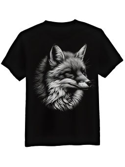 Koszulka Koszulka Męska Realistyczny Lis Czarna - Śmieszne T-Shirty z Nadrukami ?