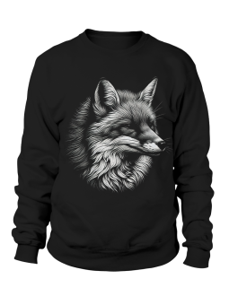 Bluza Męska Realistyczny Lis Czarna - Śmieszne T-Shirty z Nadrukami ?